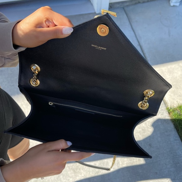 Authentic YSL LARGE ENVELOPE CHAIN BAG in Black - Picture 5 of 14